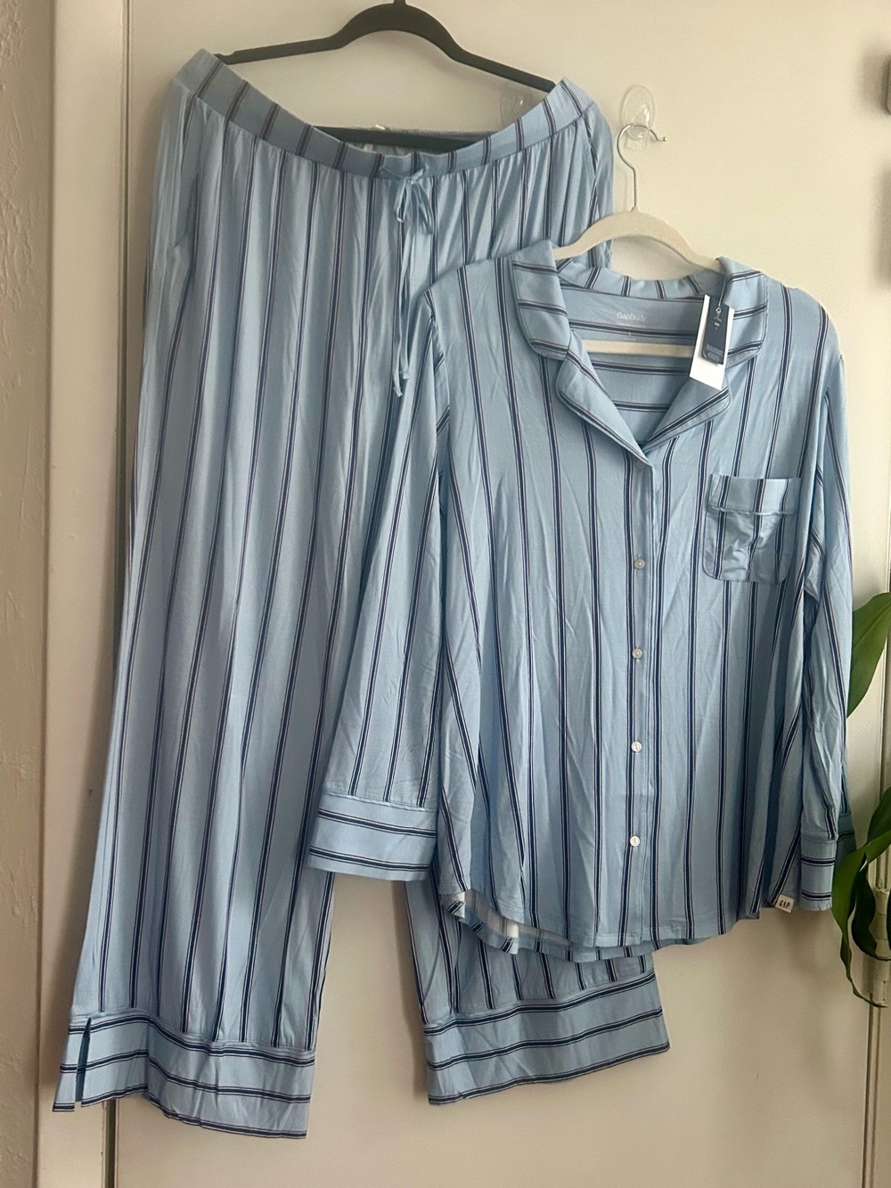 GAP Light Blue Striped Pajama Set